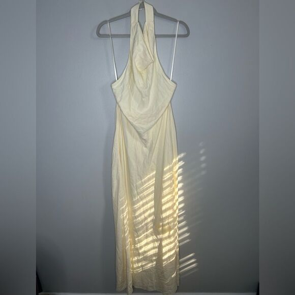 STAUD Giuseppe Draped Crepe Halter Neck Maxi Dress NWT - Picture 4 of 5